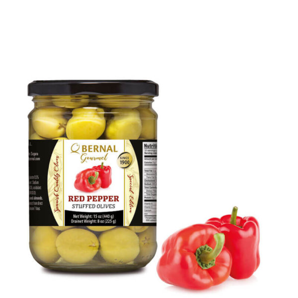 Olives farcies au poivron rouge